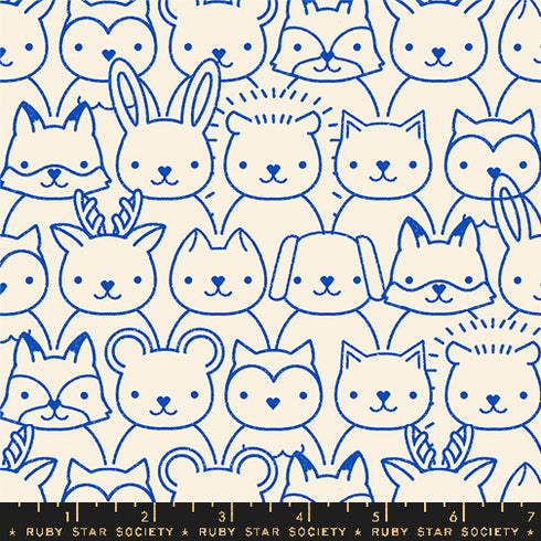 Woodland Park Sup Animals in Blue Ribbon RS1082 14 - Ruby Star Society Sold by the Half Yard